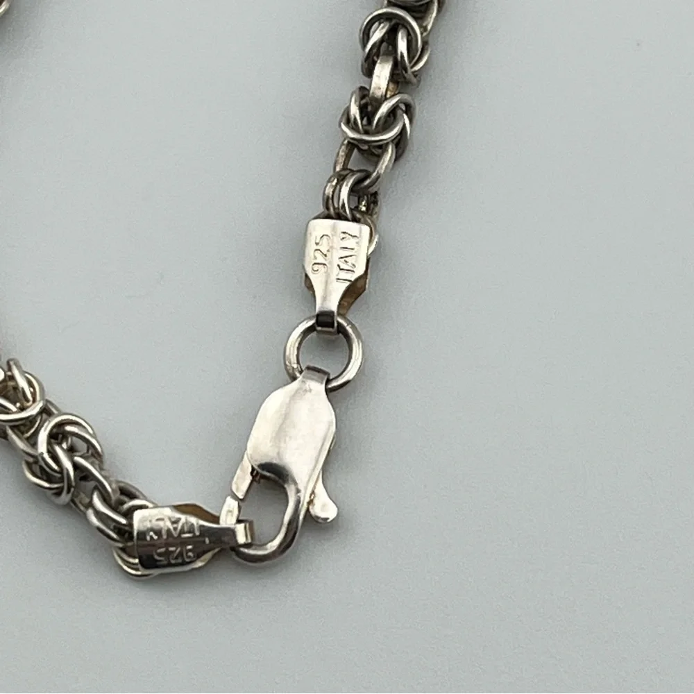 Southwest Inlay Multi Stone 925 Pendant 29g Necklace 925 Chain 20g Heavy 22”
